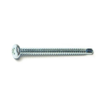 Midwest Fastener Self-Drilling Screw, #8 x 2 in, Zinc Plated Steel Pan Head Phillips Drive, 100 PK 50877